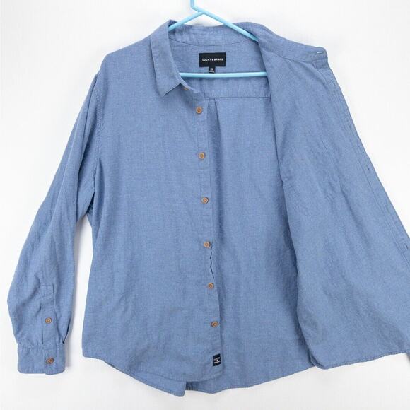 Lucky Brand Men’s 2XL Blue Soft Cotton Long Sleeve Button Down Casual Everyday - Picture 8 of 14